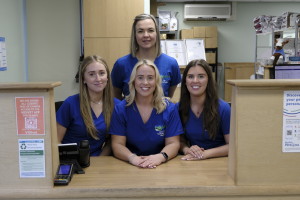 The Garstang reception team, ready to welcome you