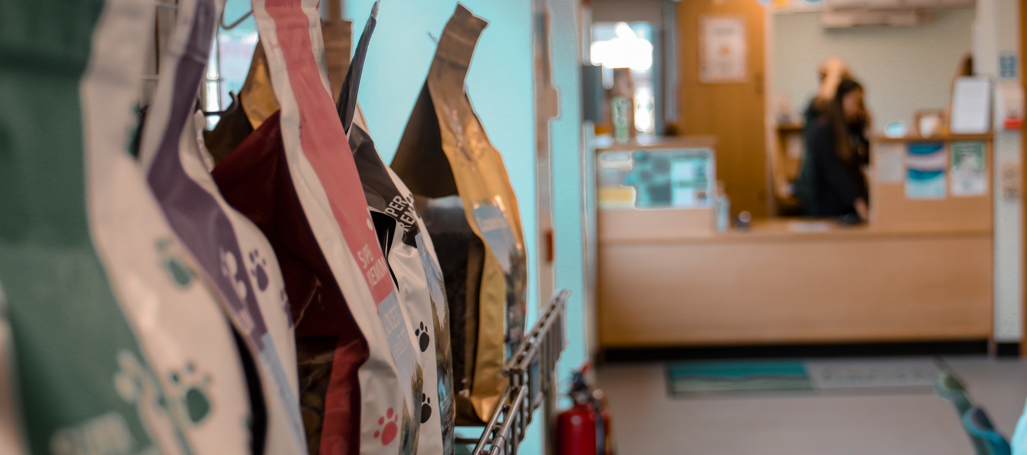 Pet food display and reception at a Lanes branch
